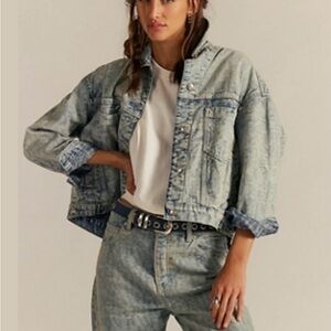 We The Free Opal Swing Jacket Letters Wash S NWT